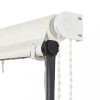 Ablak és ajtó előtetők, vidaXL feltekerhető krémszínű napellenző LED-del 300 x 150 cm