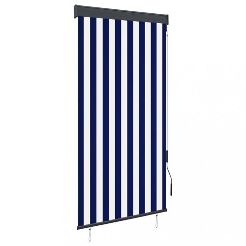 Redőnyök és rolók, vidaXL kék és fehér kültéri roló 80 x 250 cm