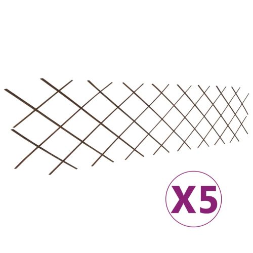 Kerítéspanelek, vidaXL 5 darab rácsos fűzfa kerítés 180 x 60 cm