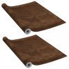 Ablakfóliák, vidaXL 2 db sötét tölgyszínű öntapadó PVC ajtófólia 210 x 90 cm