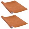 Ablakfóliák, vidaXL 2 db világos tölgyszínű öntapadó PVC ajtófólia 210 x 90 cm