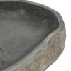 Fürdőszobai mosdókagylók, vidaXL ovális folyami kő mosdókagyló (45-53) x (34-41) cm