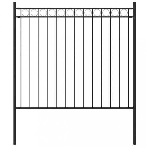 Kerítéspanelek, vidaXL fekete acélkerítés 1,81 x 0,8 m