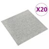 Padlóburkolatok és szőnyegek, vidaXL 20 db világosszürke szőnyegpadlólap 5 m² 50 x 50 cm