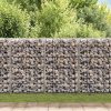 Kerítéspanelek, vidaXL horganyzott acél gabion fal fedéllel 150 x 60 x 100 cm