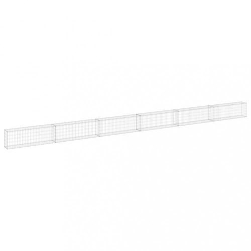 Kerítéspanelek, vidaXL horganyzott acél gabion fal fedéllel 900 x 30 x 50 cm