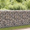 Kerítéspanelek, vidaXL horganyzott acél gabion fal fedéllel 300 x 30 x 100 cm