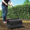 Gyephengerek, vidaXL fekete gyephenger tolható 57 cm 43 L