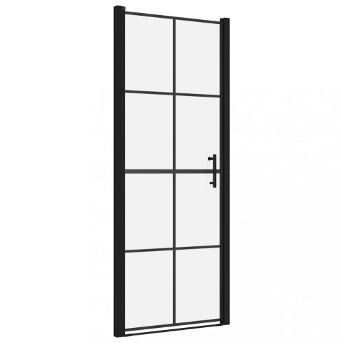 Zuhanyzóajtók és kabinok, vidaXL fekete edzett üveg zuhanyajtók 81 x 195 cm