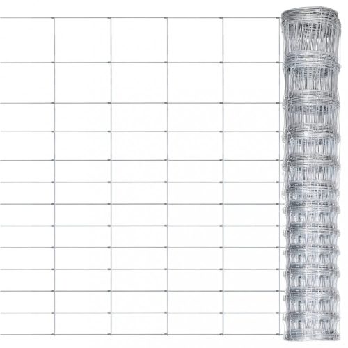 Kerítéspanelek, vidaXL ezüstszínű horganyzott acél kerti kerítés 50 x 1,5 m