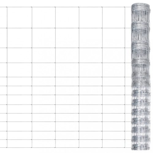 Kerítéspanelek, vidaXL ezüstszínű horganyzott acél kerti kerítés 50 x 1,5 m