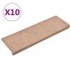 Lépcsőszőnyeg, vidaXL 10 db krém tűlyukasztott lépcsőszőnyeg 65x21x4 cm