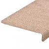 Lépcsőszőnyeg, vidaXL 10 db krém tűlyukasztott lépcsőszőnyeg 65x21x4 cm