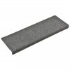 Lépcsőszőnyeg, vidaXL 10 db világosszürke tűlyukasztott lépcsőszőnyeg 65x21x4 cm