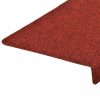 Lépcsőszőnyeg, vidaXL 10 db bordó tűlyukasztott lépcsőszőnyeg 65x21x4 cm