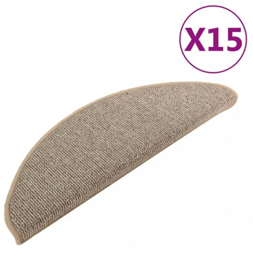 Lépcsőszőnyeg, vidaXL 15 db szürke-barna lépcsőszőnyeg 65 x 21 x 4 cm