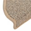 Lépcsőszőnyeg, vidaXL 15 db szürke-barna lépcsőszőnyeg 65 x 21 x 4 cm