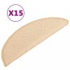 Lépcsőszőnyeg, vidaXL 15 db krémszínű lépcsőszőnyeg 65 x 21 x 4 cm