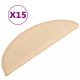 Lépcsőszőnyeg, vidaXL 15 db krémszínű lépcsőszőnyeg 65 x 21 x 4 cm