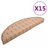 Lépcsőfokok, vidaXL 15 db barna lépcsőszőnyeg 65x21x4 cm