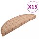 Lépcsőfokok, vidaXL 15 db barna lépcsőszőnyeg 65x21x4 cm