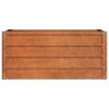 Virágcserepek és kaspók, vidaXL rozsda színű corten acél kerti magaságyás 100 x 40 x 45 cm