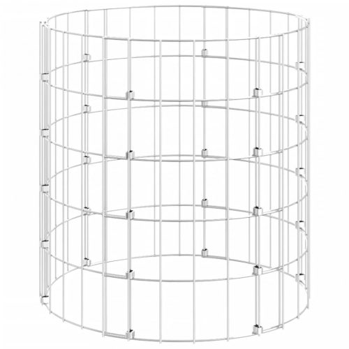 Kerítéspanelek, vidaXL kör alakú horganyzott acél gabion oszlop Ø50 x 50 cm