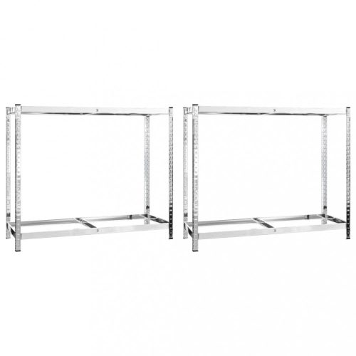 Ipari polcrendszer, vidaXL 2 db ezüstszínű 2 szintes acél gumiabroncstartó 110x40x110 cm