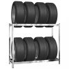 Ipari polcrendszer, vidaXL 2 db ezüstszínű 2 szintes acél gumiabroncstartó 110x40x110 cm