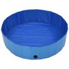 Kutya kellékek, vidaXL összehajtható kék PVC kutyamedence 120 x 30 cm