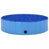 Kutya kellékek, vidaXL összehajtható kék PVC kutyamedence 120 x 30 cm