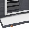 Kisállat-lakhelyek és ketrecek, vidaXL szürke-fehér tömör fenyőfa tyúkól 150 x 96 x 110 cm