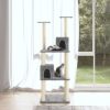Macskabútor, vidaXL világosszürke macskabútor szizál kaparófákkal 141 cm