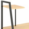 Íróasztalok, vidaXL fekete és tölgyszínű íróasztal polcrendszerrel 102x50x117 cm