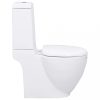 WC-k, vidaXL fehér kerámia WC öblítőrendszerrel