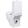 WC-k, vidaXL fehér kerámia WC öblítőrendszerrel