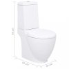 WC-k, vidaXL fehér kerámia WC öblítőrendszerrel