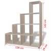 Könyvespolcok, állópolcok, vidaXL tölgyszínű lépcsős könyvespolc/vitrines polc 142 cm