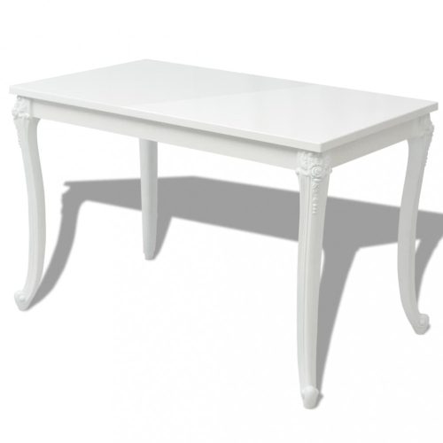 Konyha- és étkezőasztalok, vidaXL fehér magasfényű étkezőasztal 116 x 66 x 76 cm