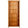 Könyvespolcok, állópolcok, vidaXL 6 szintes tömör tölgyfa könyvespolc 80 x 22,5 x 180 cm