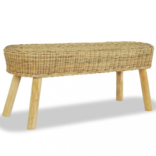Tároló- és előszobai padok, vidaXL előszoba pad természetes rattanból 110 x 35 x 45 cm