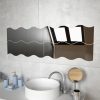Tükrök, vidaXL 4 db hullám alakú falitükör 60 x 18,5 cm