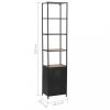 Könyvespolcok, állópolcok, vidaXL tömör fenyő és acél könyvespolc 40,5 x 32,5 x 180 cm