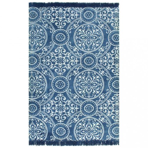 Szőnyegek, vidaXL kék mintás kilim pamutszőnyeg 160 x 230 cm