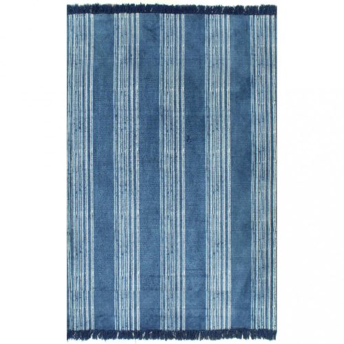 Szőnyegek, vidaXL kék mintás kilim pamutszőnyeg 160 x 230 cm