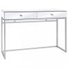 Kisasztalok, vidaXL tükrös konzolasztal acélból és üvegből 107 x 33 x 77 cm