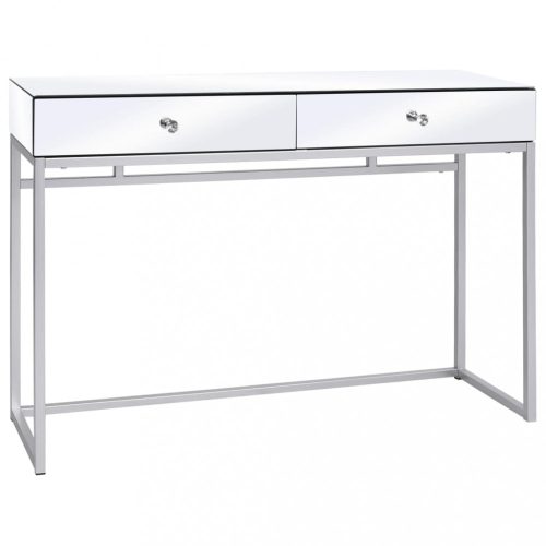 Kisasztalok, vidaXL tükrös konzolasztal acélból és üvegből 107 x 33 x 77 cm
