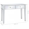 Kisasztalok, vidaXL tükrös konzolasztal MDF-ből és üvegből 106,5 x 38 x 76,5 cm