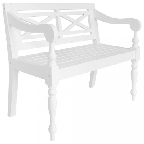 Tároló- és előszobai padok, vidaXL fehér tömör mahagóni Batavia pad 98 cm