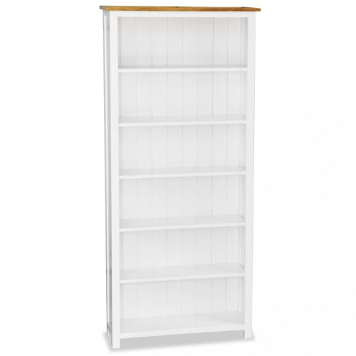 Könyvespolcok, állópolcok, vidaXL 6 szintes tömör tölgyfa könyvespolc 80 x 23 x 180 cm